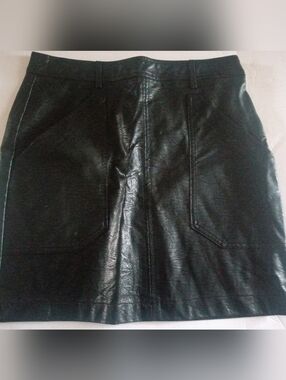 Stella Luce Faux Leather Black Mini Skirt Size NWT